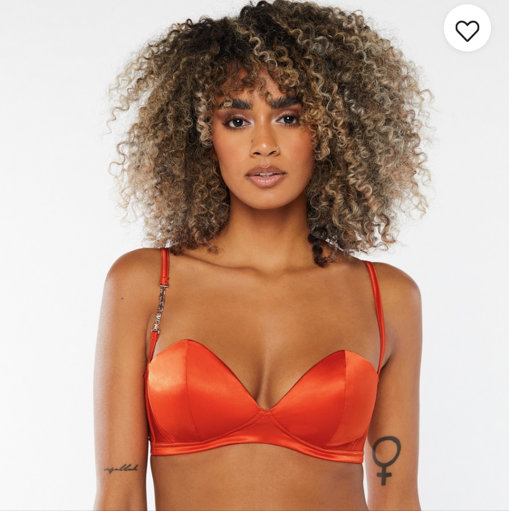 Savage X Fenty Sharp Satin Bralette Orange Medium 🧡 NWT